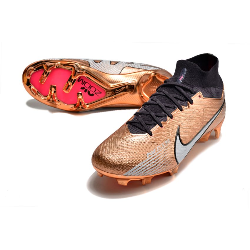 Nike Air Zoom Mercurial Superfly 9 Elite Q FG Firm Ground Soccer Cleats (Metallic Copper) Size 8