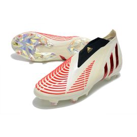 Adidas Predator Edge + FG Showdown - Off White Vivid Red Gold Metallic