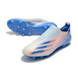 Adidas X Ghosted+ AG White Blue Pink Cleats