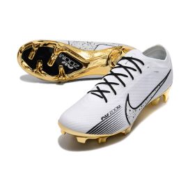 Nike Air Zoom Mercurial Vapor 15 Elite FG White Black Metallic Gold