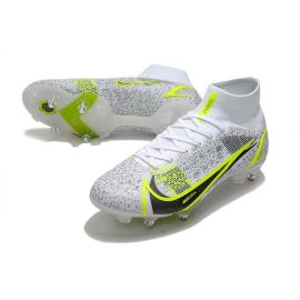 Nike Mercurial Superfly VIII Elite SG-PRO White Black Metallic Silver Volt