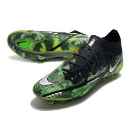 Nike Phantom GT2 Dynamic Fit Elite FG Black Metallic Platinum Green Strike