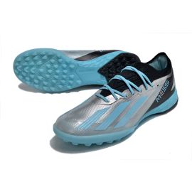 adidas X Crazyfast Messi .1 TF Infinito - Silver Metallic_Bliss Blue_Core Black