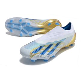 adidas X Crazyfast Messi+ Laceless FG Las Estrellas Pack - White_Pulse Blue_Gold Metallic