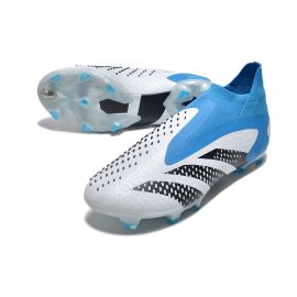 adidas Predator Accuracy+ FG Soccer Cleats - White_Bliss Blue_Black