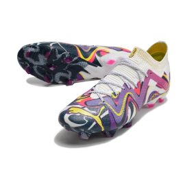 Puma Future Ultimate FG Brilliance - White Team Violet Fluro Yellow Pes