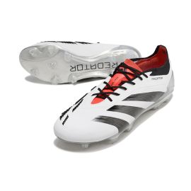 Adidas Predator + Elite FG - Core Black Off White Silver Red