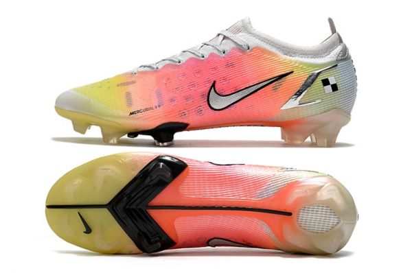 White and Rainbow FG Soccer Cleats - Elite Nike Mercurial Vapor 14