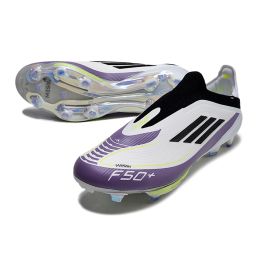 adidas F50+ Messi Elite Laceless FG Triunfo Estelar - Footwear White/Core Black/Unity Purple