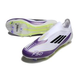 adidas F50 Elite Laceless FG Messi Triunfo Estelar - White/Core Black/Unity Purple