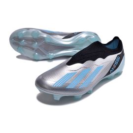 adidas X Crazyfast Messi+ FG Laceless Infinito - Silver Metallic_Bliss Blue_Core Bla