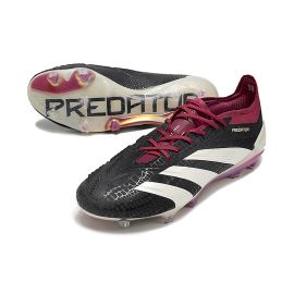 Adidas Predator + Elite FG - Core Black Off White Legacy Burgundy