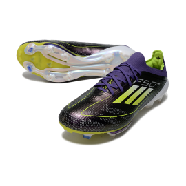 Adidas F50 + Elite Laces Firm Ground Soccer Cleats Unity Purple White Lucid Lemon